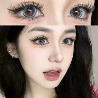 美瞳年抛女小大直径半年抛黑色自然棕色蓝色混血高度数隐形眼镜
