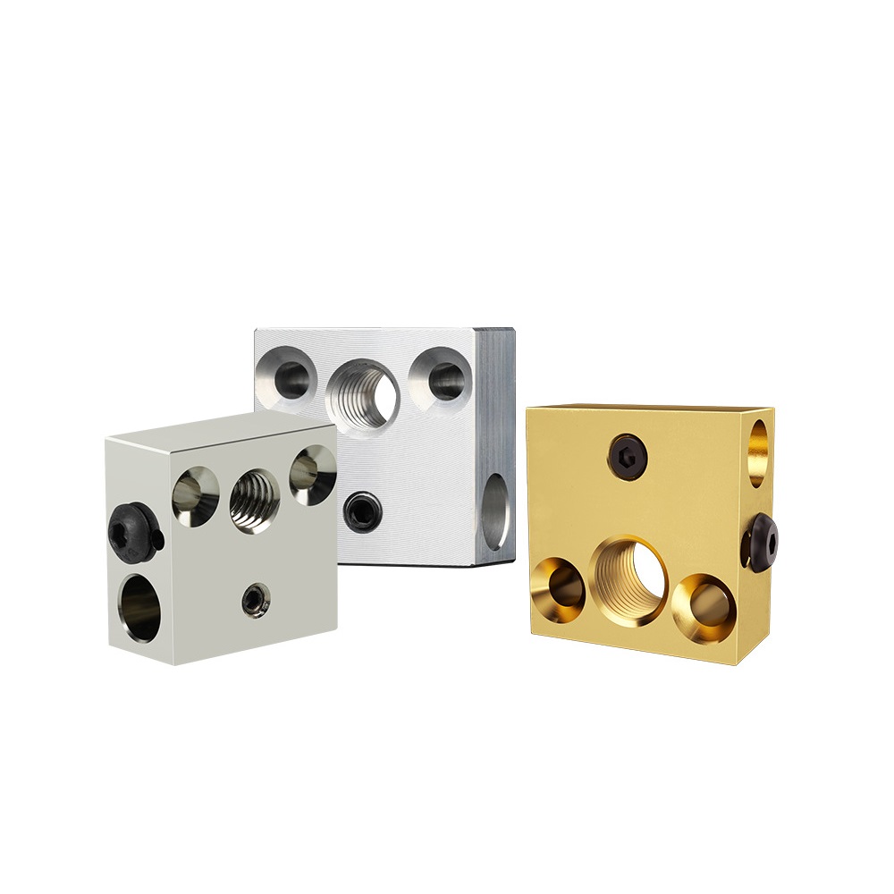 DB-3D打印机配件CR10高品质黄铜加热块耐高温镀铜加热块20*20*10