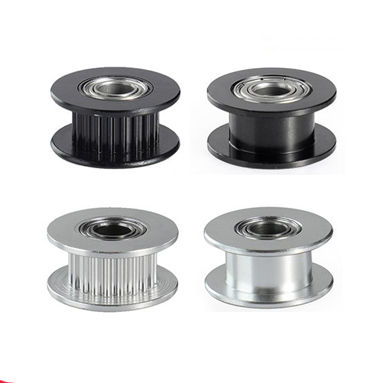 3D打印机同步轮20齿H型银色2GT高速轴承皮带轮铝传动惰轮带宽6mm