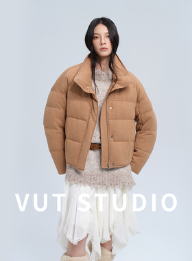 VUT 95鹅绒时尚羽绒服女短款立领2025冬季新款休闲加厚保暖外套