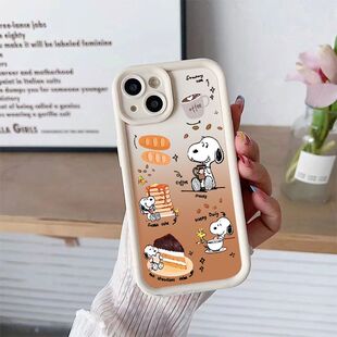 史努比咖啡适用苹果11天眼阶梯iphone15pro简约iphone14pro防摔xs