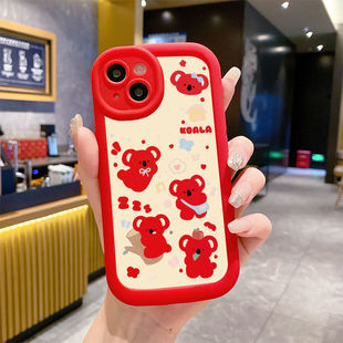 镂空可爱考拉适用苹果11泡芙壳苹果17pro简约16plus 13p 15防摔14