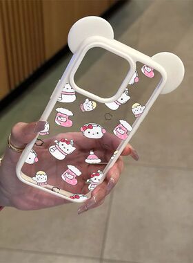 雪人凯蒂猫适用苹果16米奇耳朵苹果15plus透明手机壳iphone14/13p