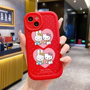 米菲凯蒂猫适用苹果11泡芙壳iphone14pro简约15plus 16软壳12