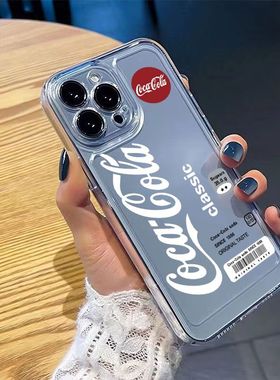 可口可乐标志苹果iPhone14plus防摔手机壳个性13pro软硅胶11透明XS创意男女款时尚7/8plus小众12promax潮牌
