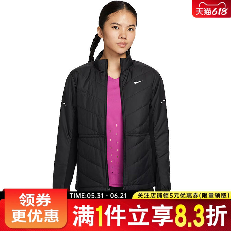 nike耐克冬季女子跑步运动休闲棉服立领防风保暖外套HV2745