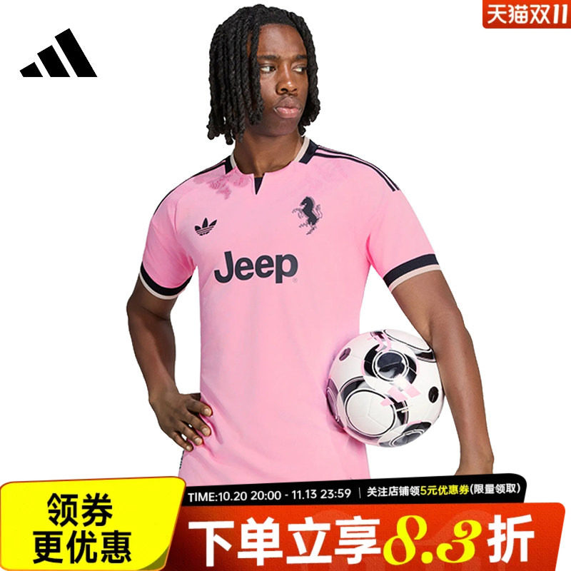 adidas阿迪达斯秋季男子尤文图斯足球运动休闲短袖T恤KR4646