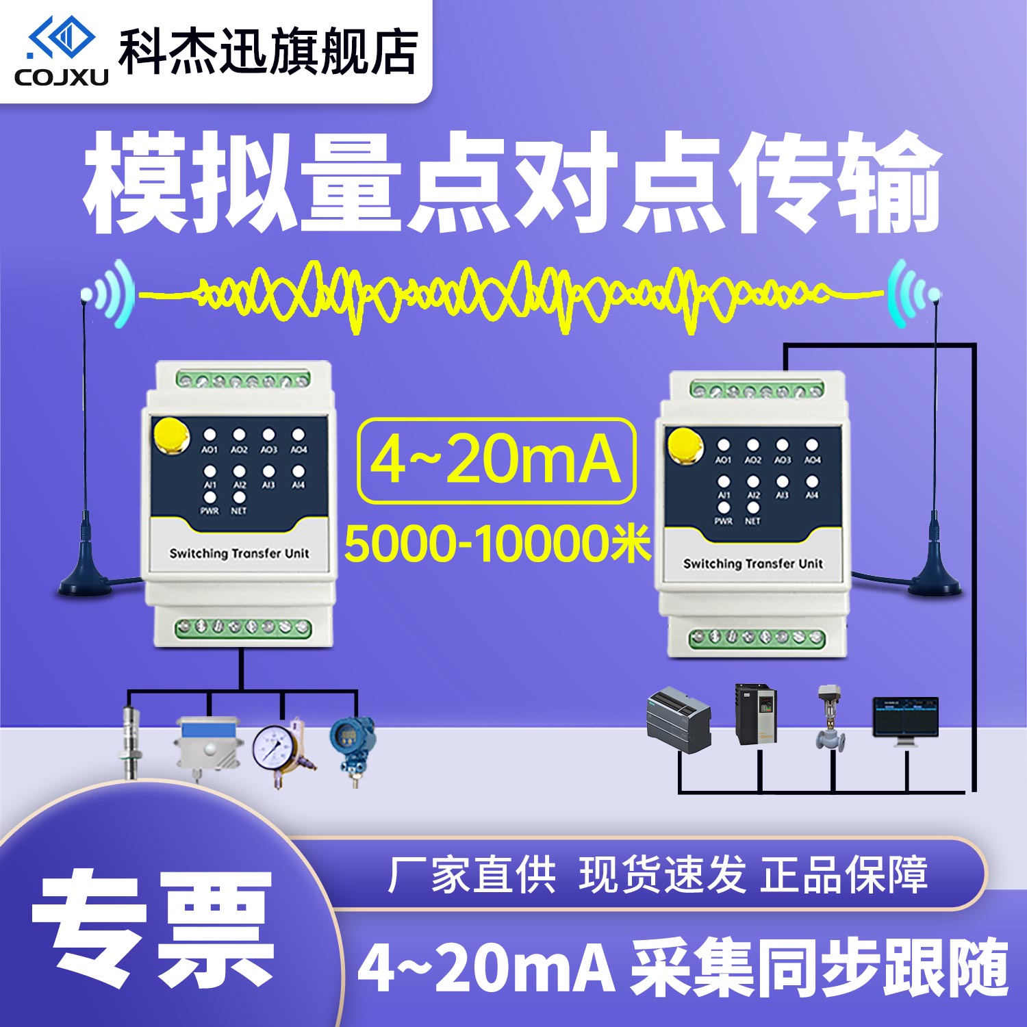模拟量采集远程监测对传同步传输