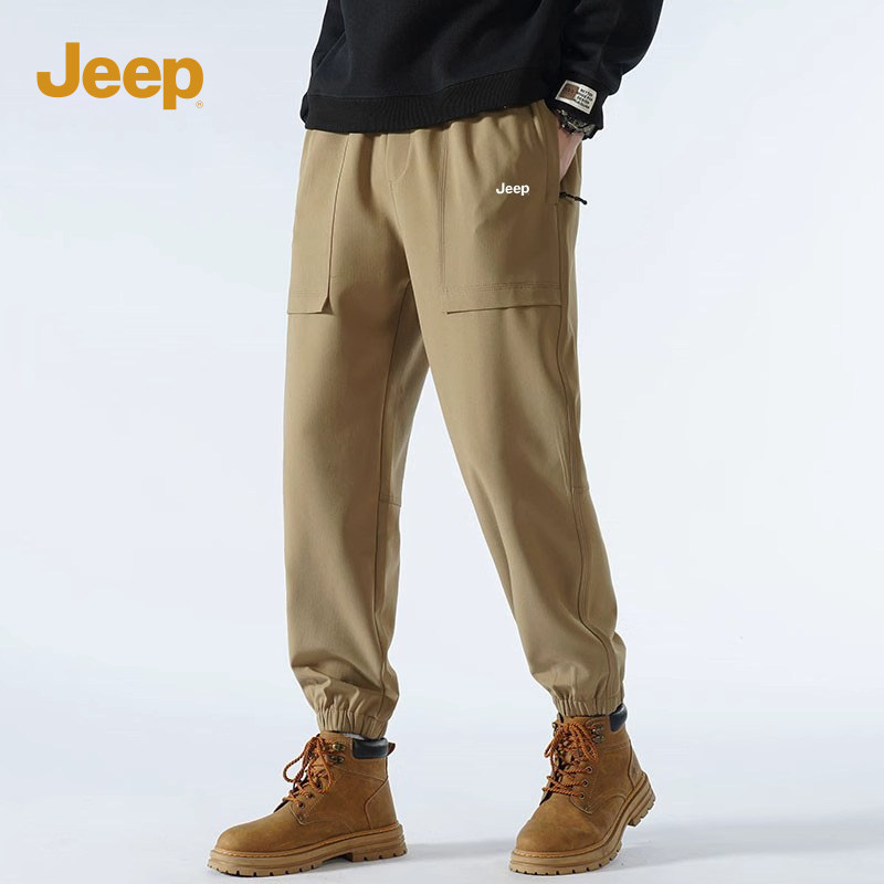 Jeep吉普工装冲锋裤子男士2024春秋季户外长裤百搭潮牌防水伞兵裤