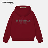 一折专区 奥特莱斯 ESSENTIALS官方 新品 酒红情侣连帽卫衣男