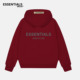 一折专区 奥特莱斯 ESSENTIALS官方 新品 酒红情侣连帽卫衣男