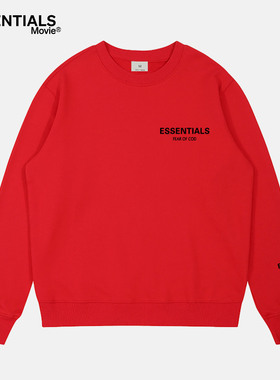 【一折专区】ESSENTIALS官方圆领卫衣男女2025蛇年本命年红色卫衣