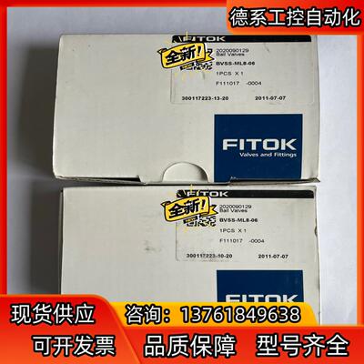 德国原装全新FITOK飞托克 BVSS-ML8-06不锈