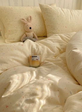 冬季加厚亲肤水洗棉单人被套单件被罩床单被单150x200230纯棉全棉