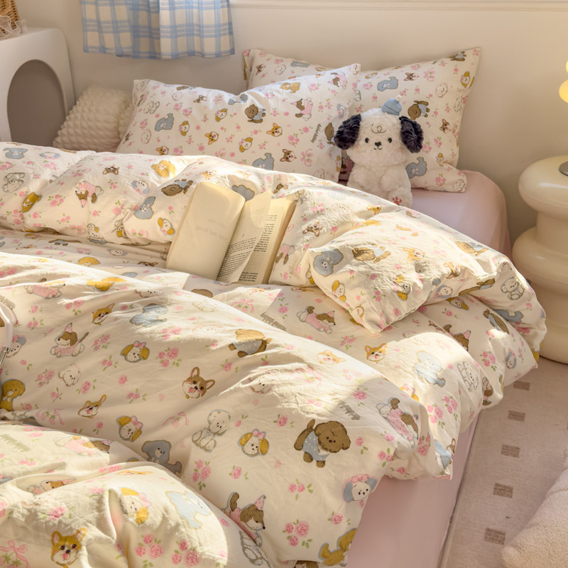春夏新款卡通水洗棉单人被套单件被罩床单被单150x200230纯棉全棉,床上用品,被套,淘宝优惠券,粉丝福利购,淘宝优惠卷