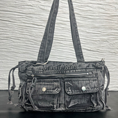 韩国小众matin kim复古牛仔托特包女大容量单肩腋下包休闲通勤包