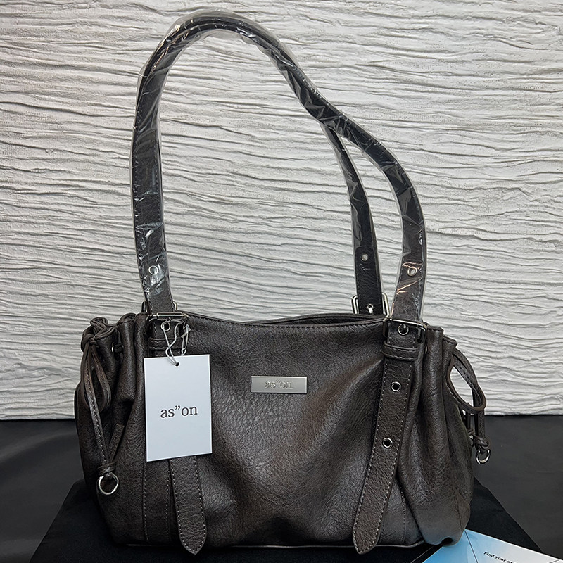 韩国轻奢ason机车包包女式休闲复古风单肩包百搭通勤大容量手提包