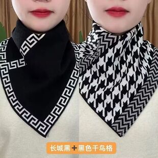 围脖新款 2024秋冬季 护颈颈韩版 防寒百搭脖套保暖气质三角围JC 时尚
