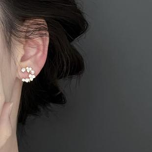童话花朵蚊香盘耳夹无耳洞女耳饰无痛耳环气质复古春夏D3