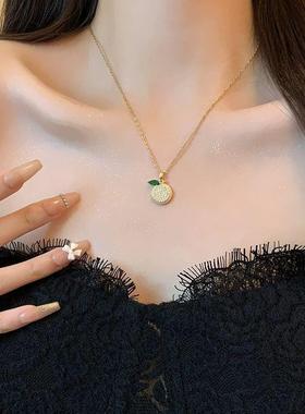 项链女 网红柠檬直播热款韩版森系小清新锁骨链创意水果吊坠项D3