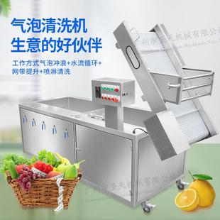 大型商用自动果蔬气泡清洗机叶菜去农残洗菜机厂家净菜加工设备