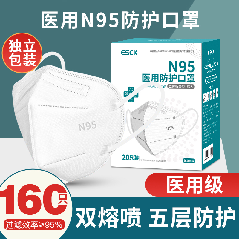 n95级医用防护口罩医疗级别一次性3d立体五层独立装官方正品 医疗器械 口罩（器械） 原图主图