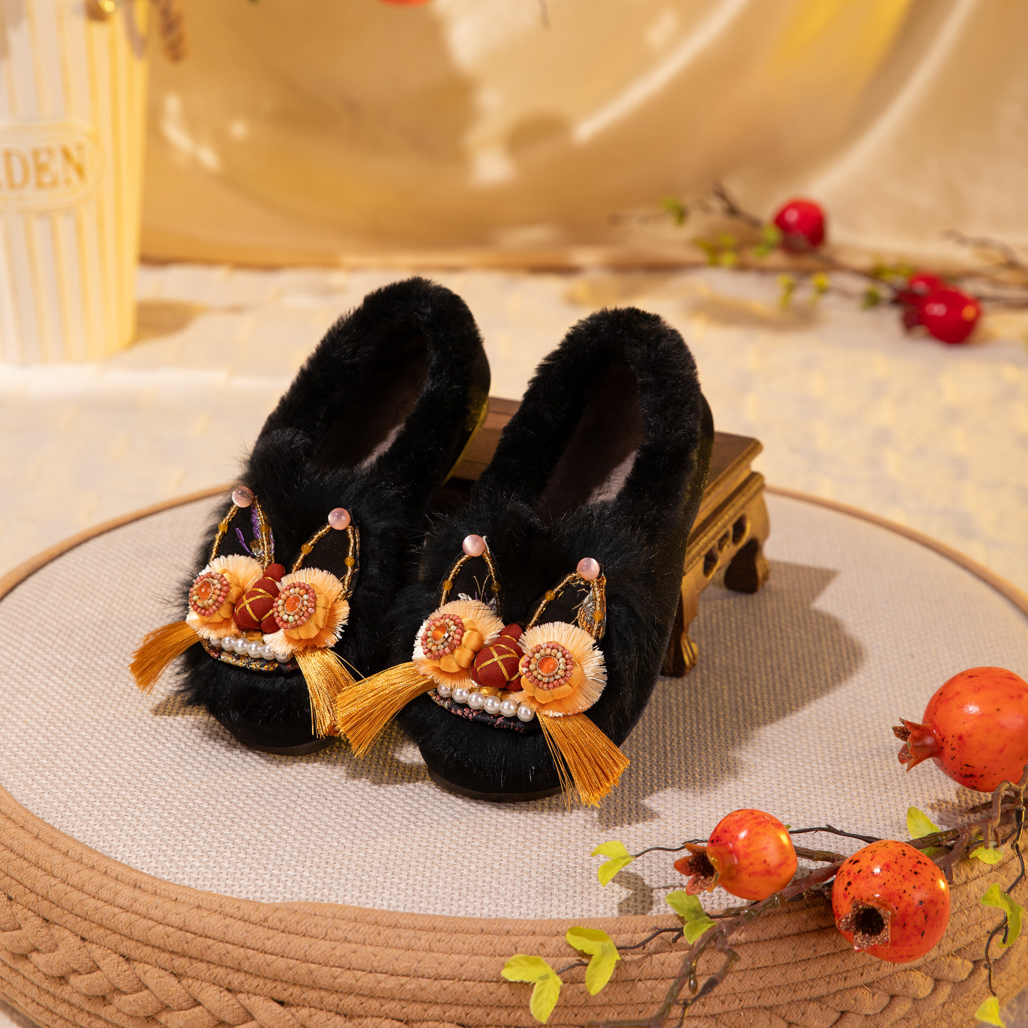 舞绣缘原创新款虎头鞋冬季防寒保暖女鞋复古风加绒棉鞋新中式布鞋,女鞋,棉鞋,淘宝优惠券,粉丝福利购,淘宝优惠卷