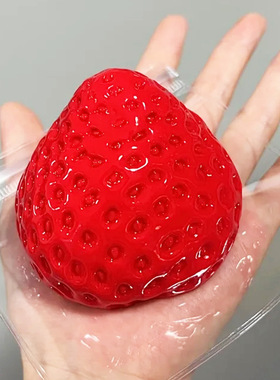新款草莓爆款实心高颜值捏捏乐解压仿真软烂仿硅胶手感解压玩具
