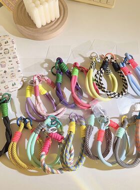 手机绳新款diy编织手腕绳防丢手机链手机壳ccd相机色手机挂绳挂件