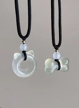 新款小狗猫猫项链骨头精美可爱吊男女坠项链情侣礼物送闺蜜