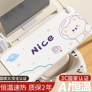 卡通桌面发热垫办公室加热鼠标垫可插电发热学生学习暖手书桌垫子