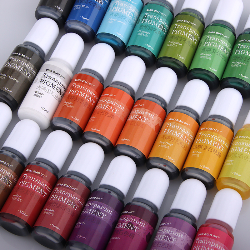 24色透明宝石色精油性染料水晶滴胶环氧树脂uv胶调色色浆10ML/瓶