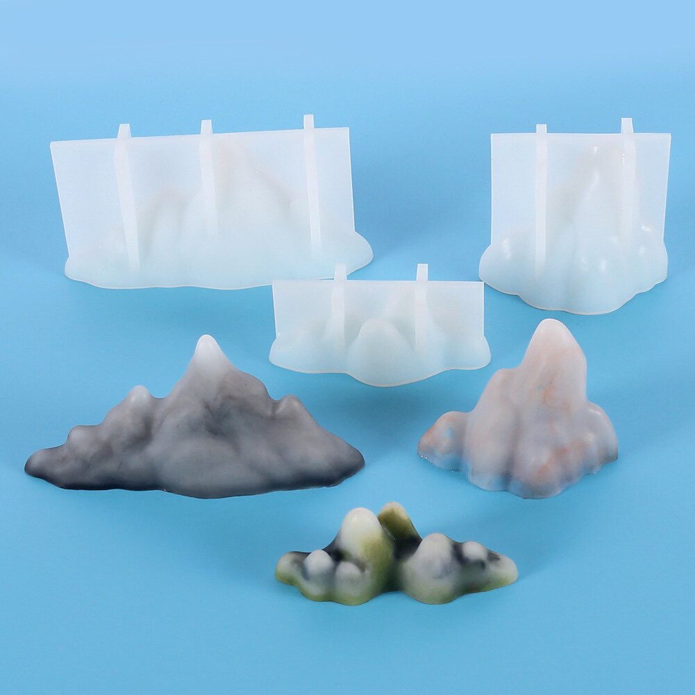 立体假山山峰硅胶模具手工滴胶树脂石膏粘土模具摆件装饰制作工具