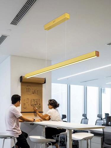 led一字长条餐厅吊灯现代简约设计师北欧前台办公室金色餐厅灯