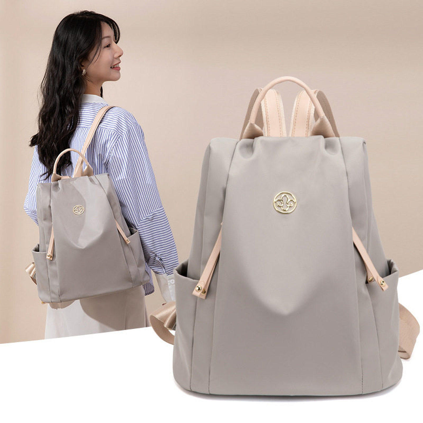 法国正品MDITCK双肩包女2026年新款百搭旅游背包轻便户外旅行书包