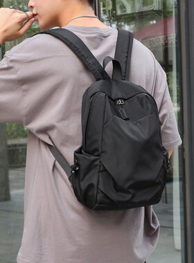 法国MENG KENG双肩包男士2023新款百搭书包简约休闲旅行小背包