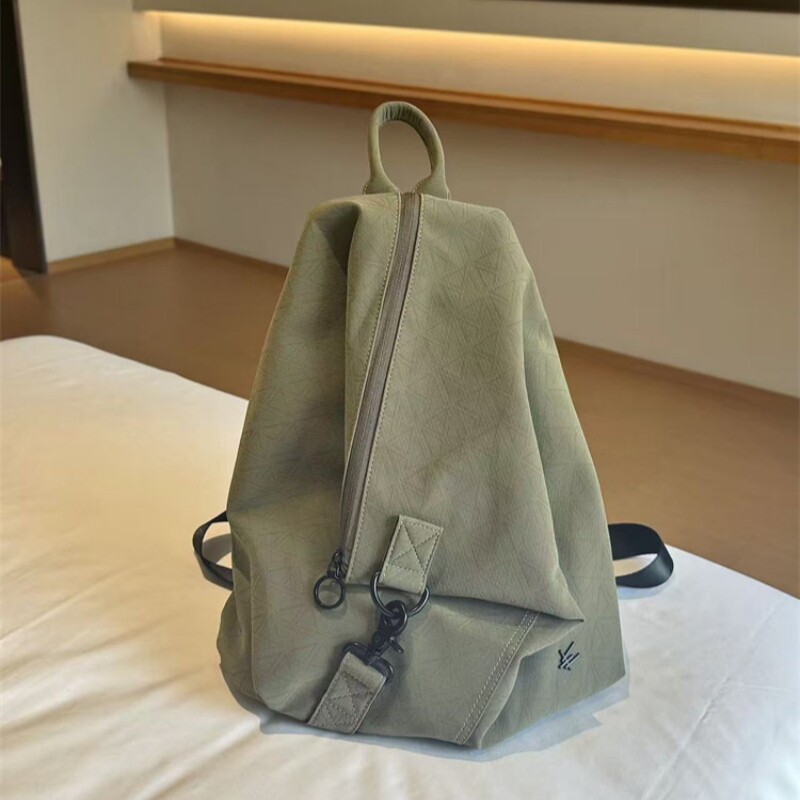 法国ZAMP新款女双肩包复古学院风旅行包休闲妈咪包小众设计感百搭