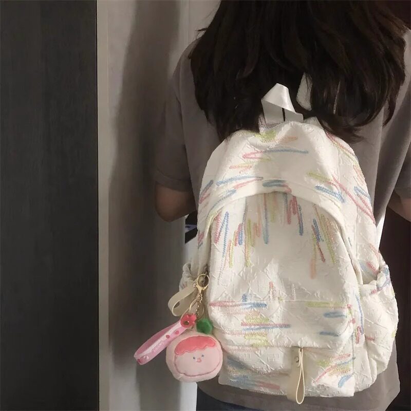 香港IT HKins新款可爱书包女初中生大容量简约旅行双肩包女生背包