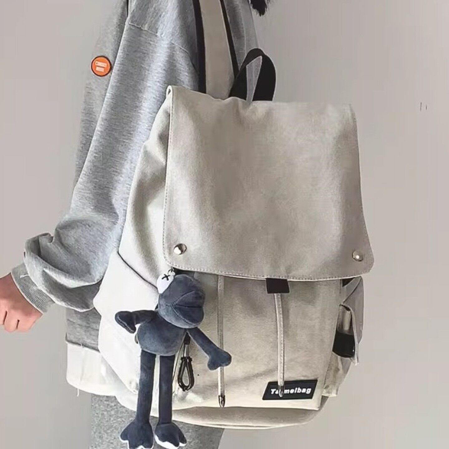 法国ZAMP正品书包男大容量简约初中高中学生帆布双肩包旅行背包女