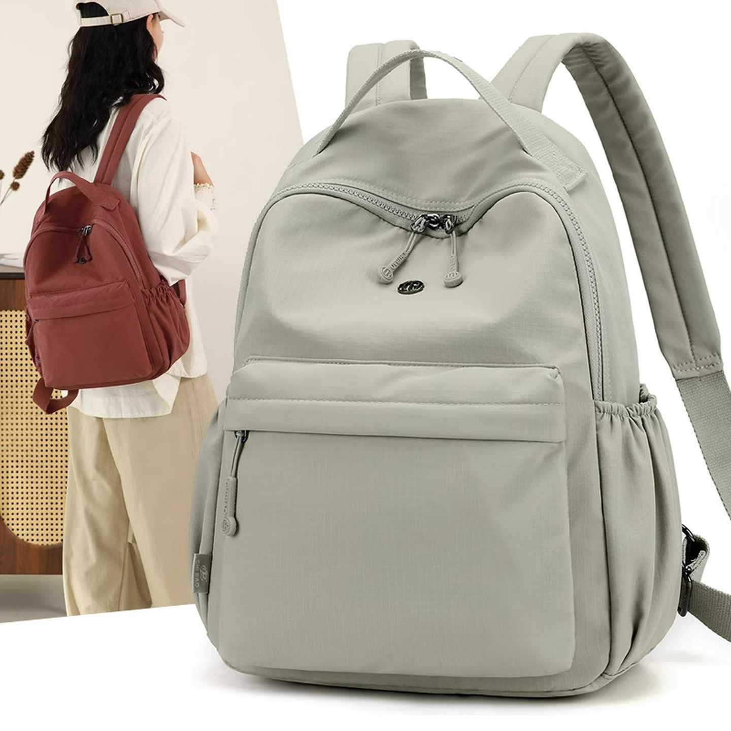 法国Colorin Kite新款时尚轻便双肩包女尼龙防水书包休闲旅行背包