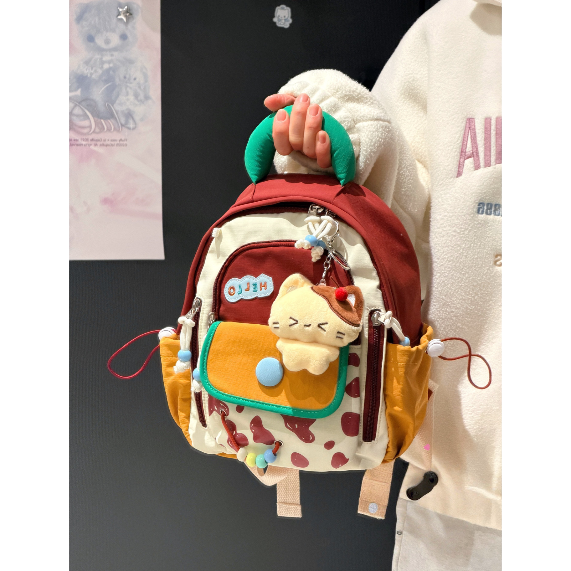 法国MlcanI Kans儿童书包女初中生撞色学院背包户外小学生双肩包