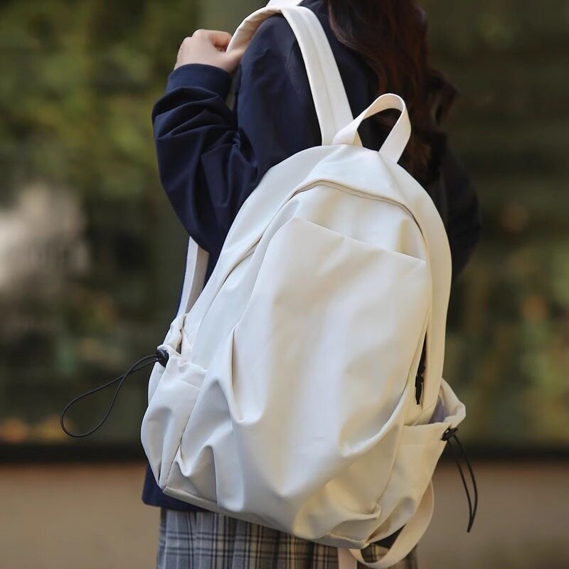 法国CavienKIon书包女大学生初高中纯色双肩包潮牌大容量校园背包