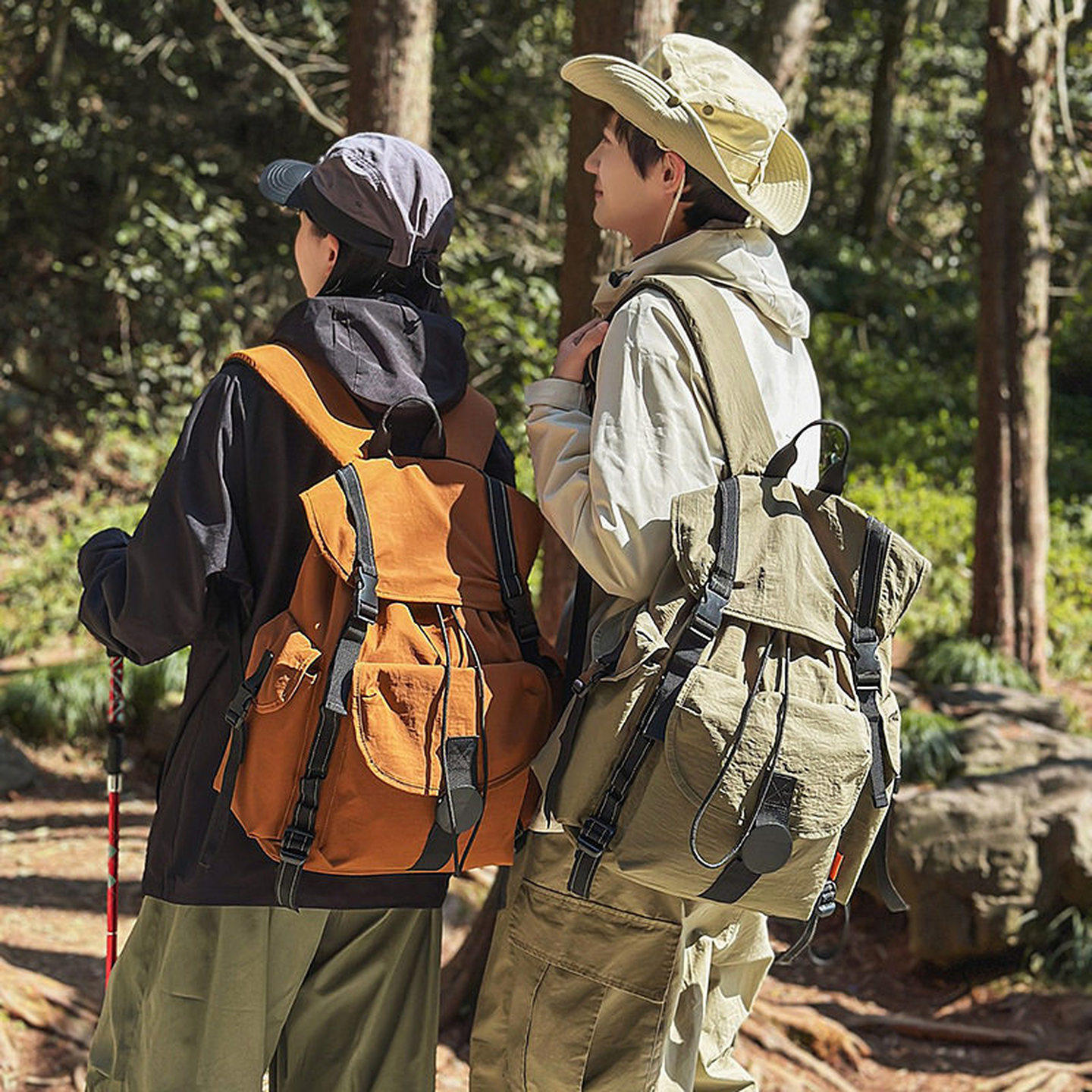 法国专柜MKDN大容量运动旅行双肩包女背包轻便多功能户外登山包男