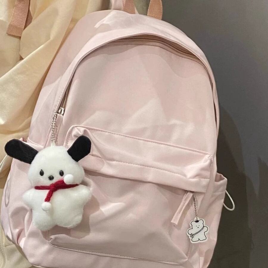 法国Uamtor纯色书包小清新大学生小众简约双肩包初高中生少女背包