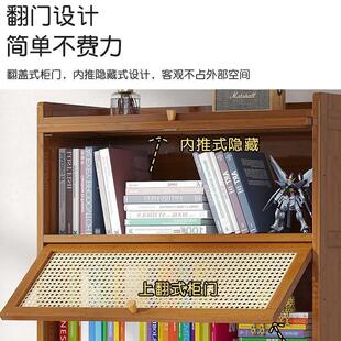 家用书柜落地多层客厅VXG沙发后置物架靠墙防尘书带柜门矮柜储架