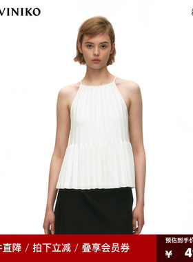 NO DIRECTION+【重工针织风琴褶】摩登复古针织褶皱吊带背心