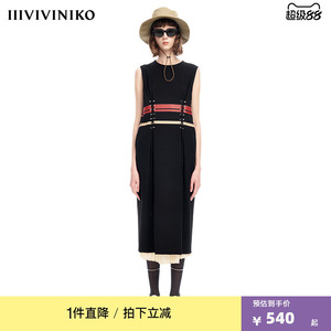 VVNK JANE PLUS小众设计罗马布无袖圆领连衣裙