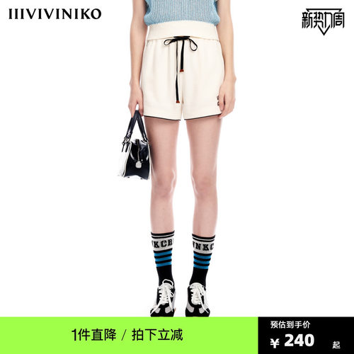 IIIVIVINIKO2023夏新品抽绳运动感裤子女M320828363D