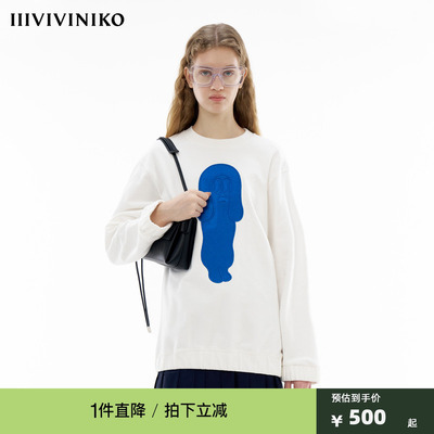 IIIVIVINIKO春季新款「BERTO FOJO联名系列」全棉休闲印花卫衣女