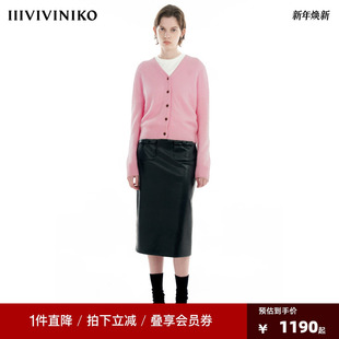 IIIVIVINIKO冬季新品“羊绒”多巴胺V领保暖针织衫女M340238645C